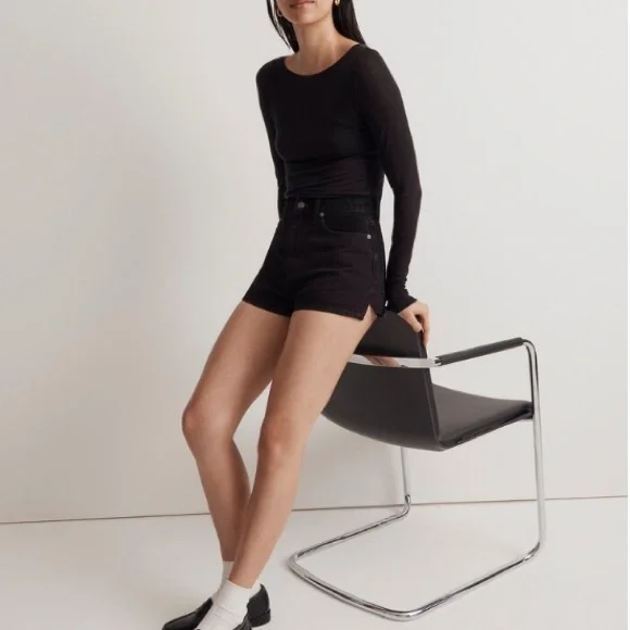 Madewell The Mom Jean Shorts in Kelsey Wash Slide Slit Edition 🆕 - Picture 5 of 5